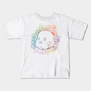 Otter Doodle Rainbow Line art T-Shirt Kids T-Shirt